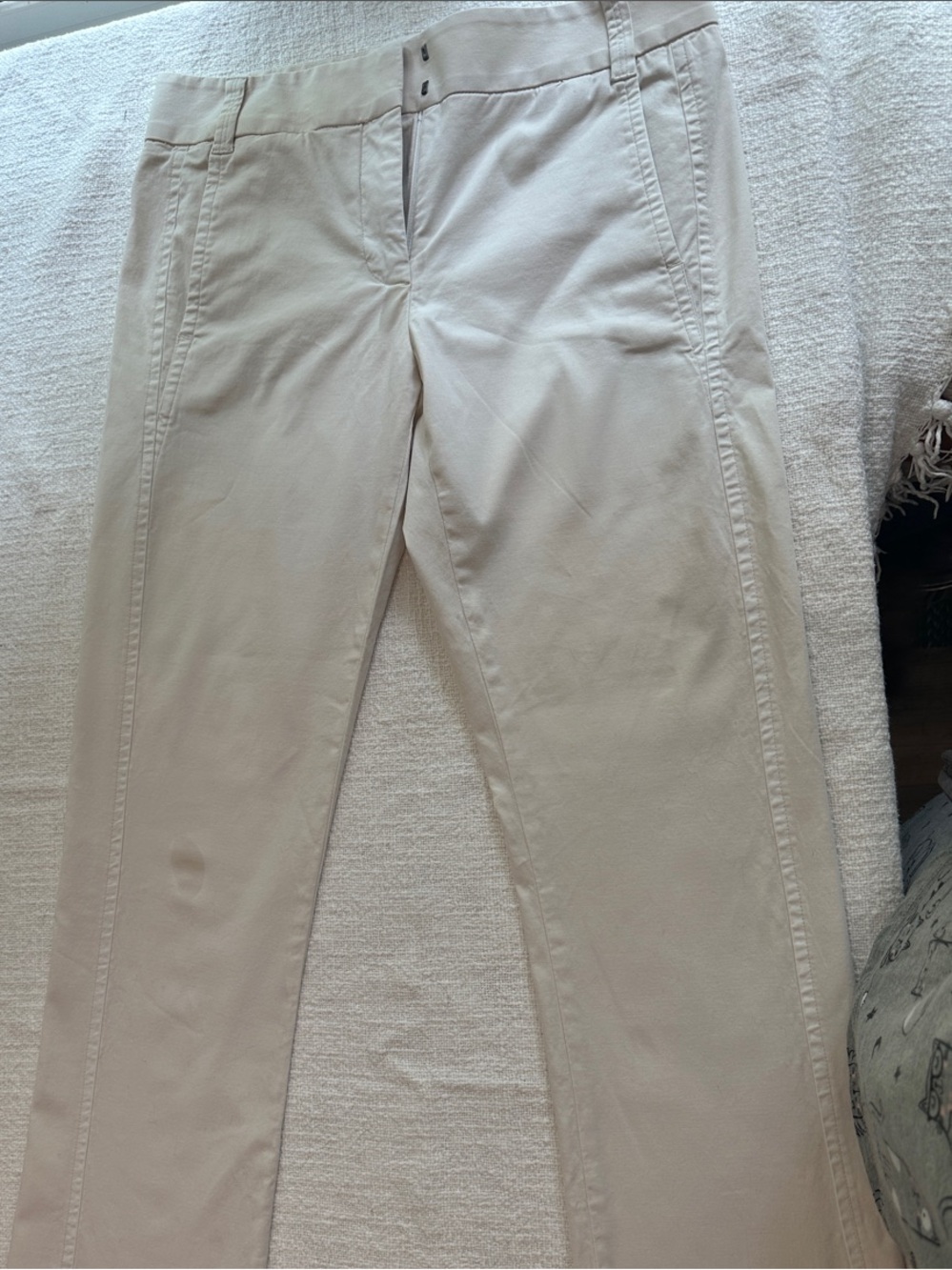 Women's Straight-Leg Beige Pants - Classic Everyday Style